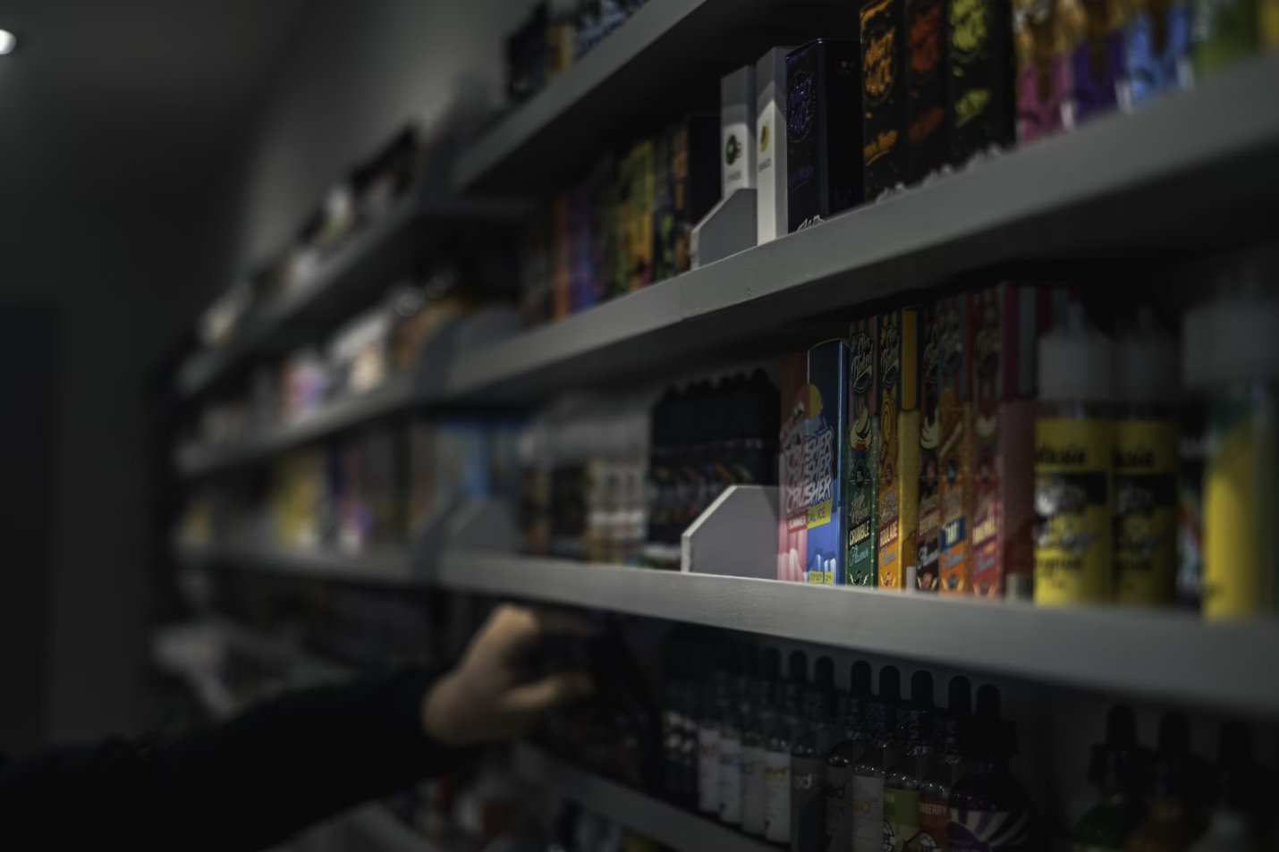 e-liquids in a shop