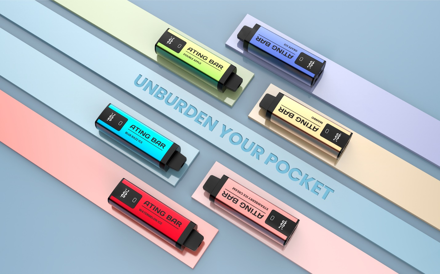 disposable vapes in different colors