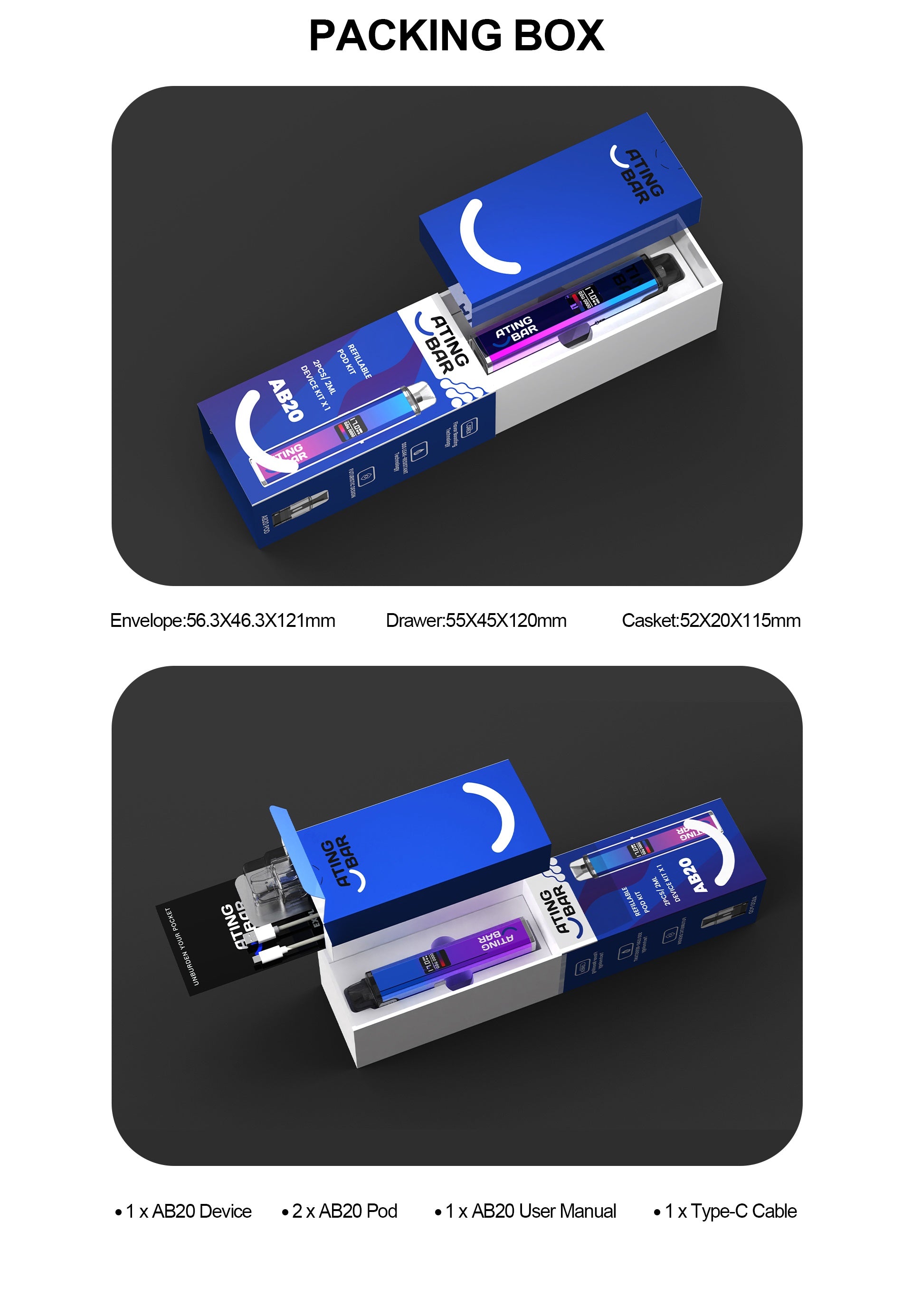 Hot-Selling-Vapes-AB20-Packing-Show