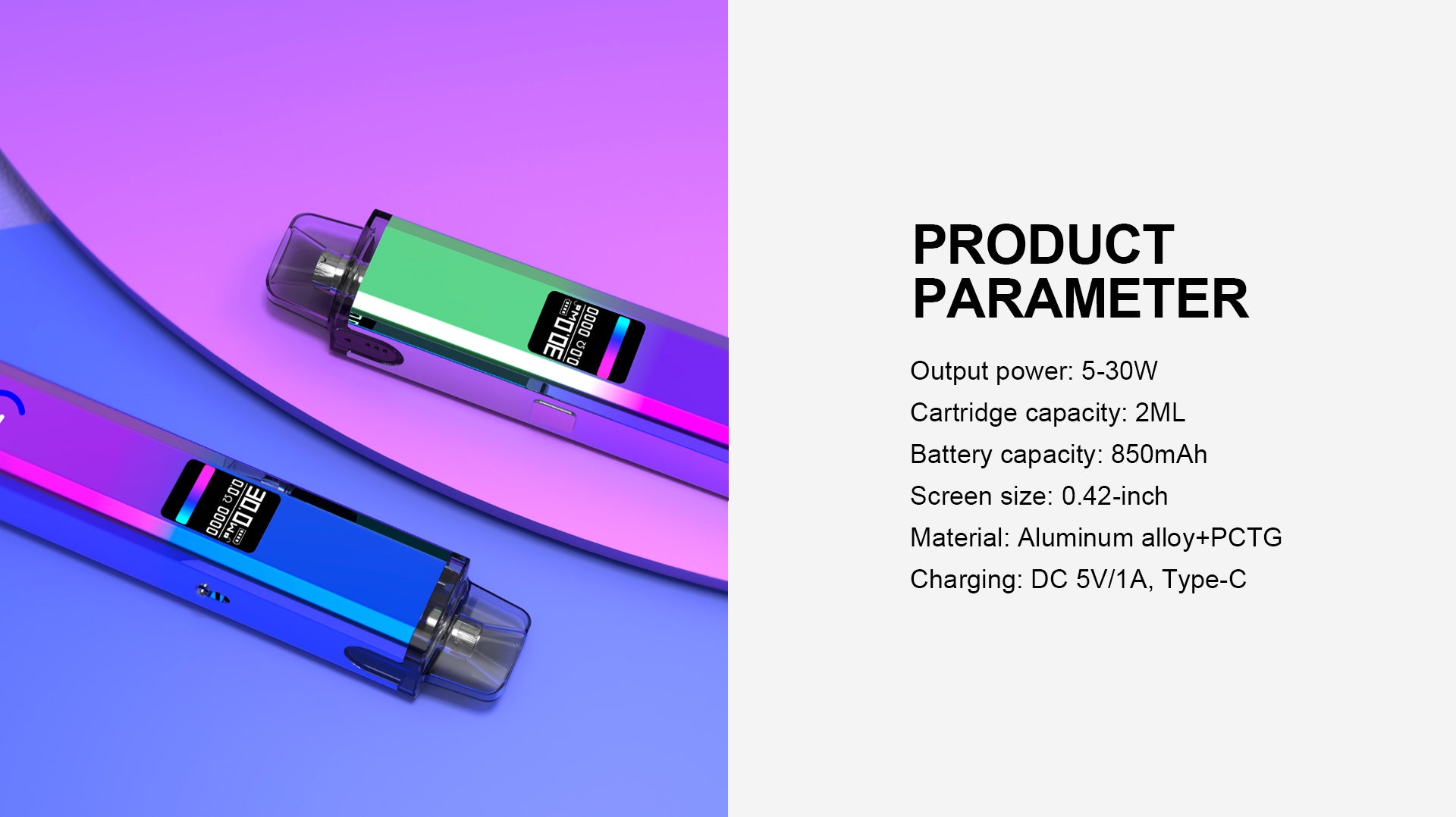 Hot-Selling-Vapes-AB20-Product-Parameters