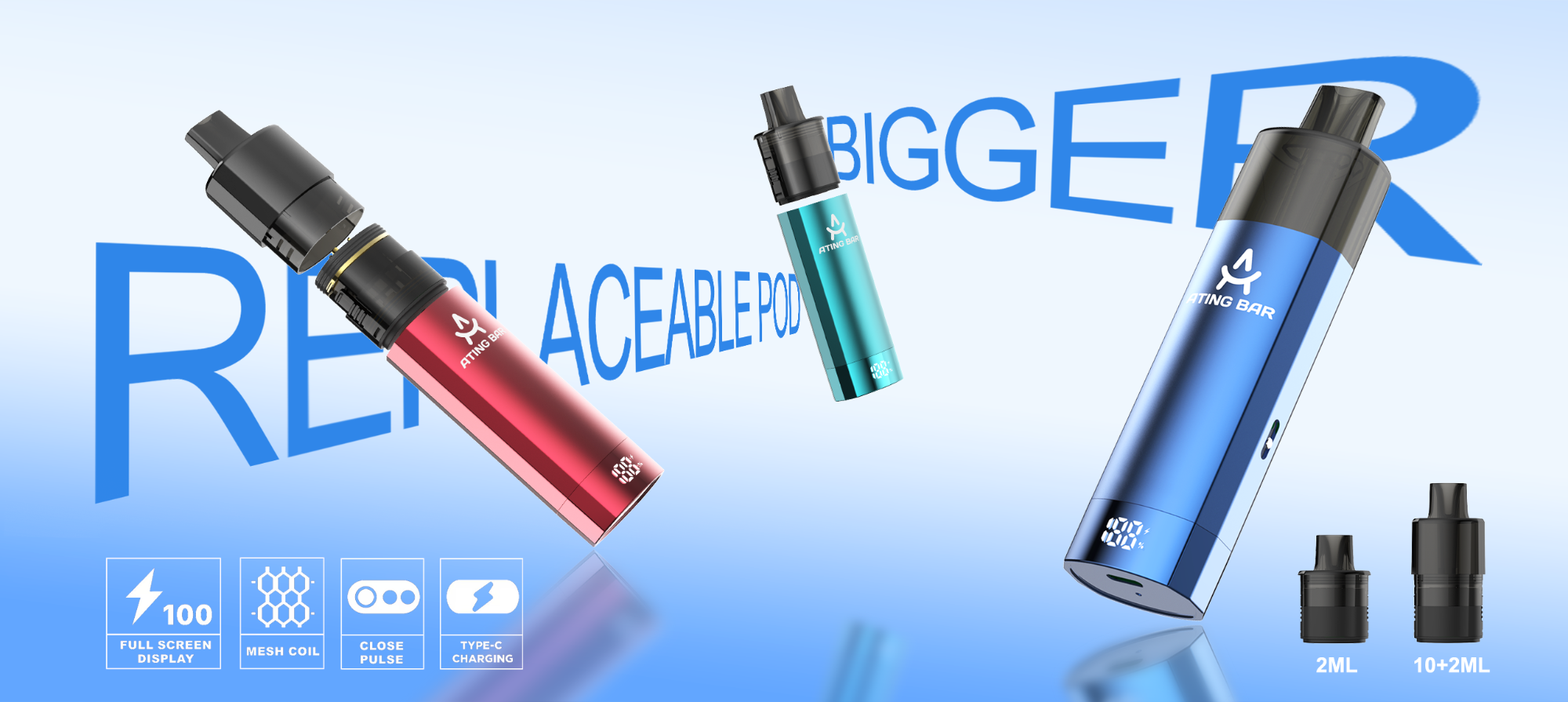 Atingbar E9 Vape 2+10ml Dual TankExtended Enjoyment Atingbar E9 Vape 2+10ml Dual TankExtended Enjoyment