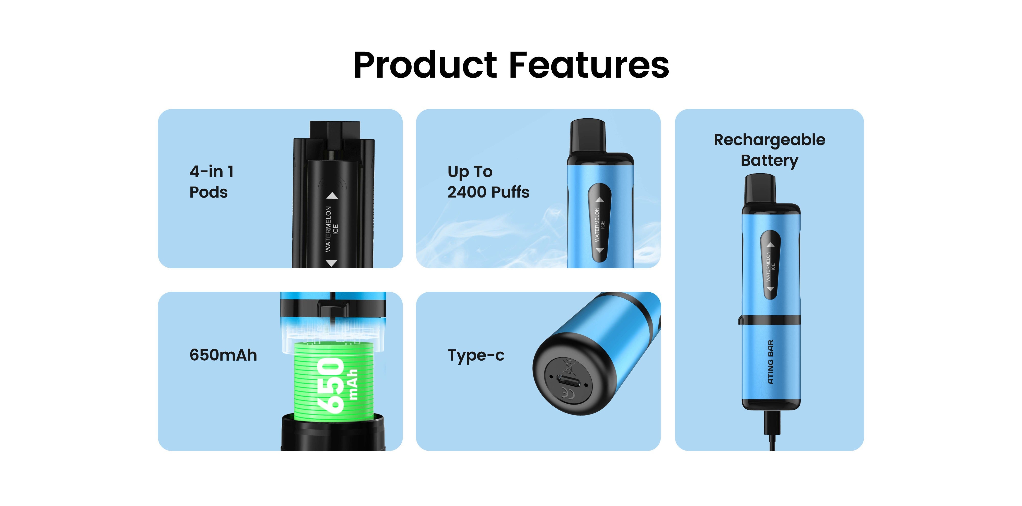 Atingbar G401: 1 Device , 4 Flavors , Twist For More Fun! Atingbar G401: 1 Device , 4 Flavors , Twist For More Fun!