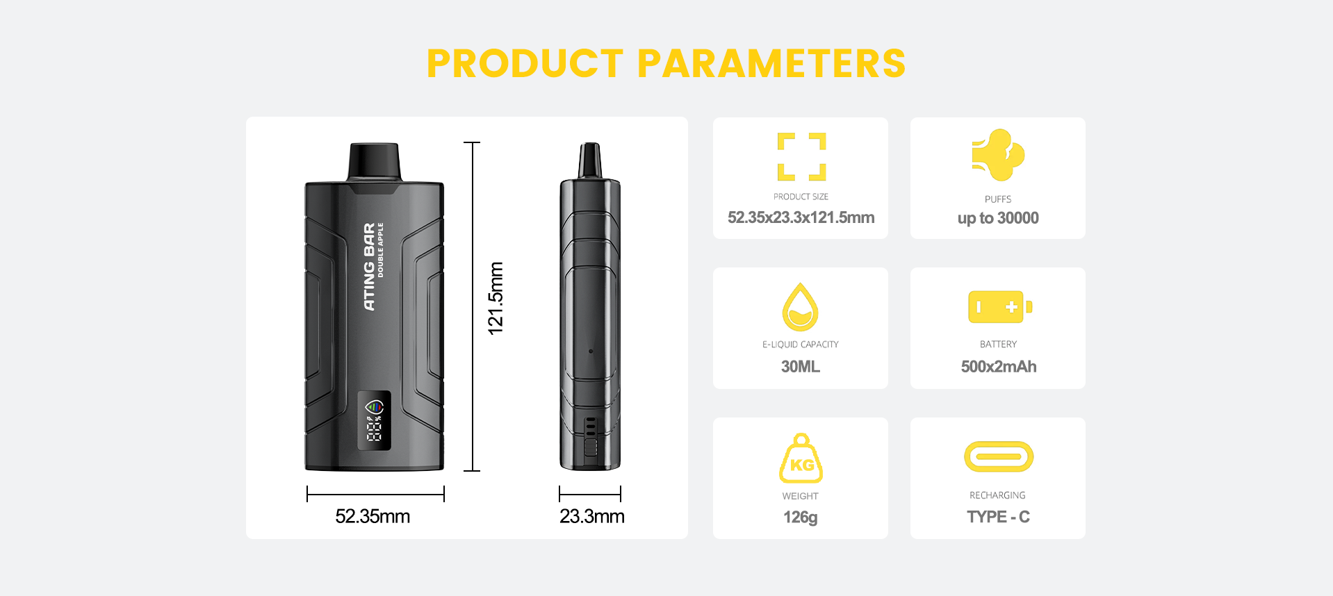 Hot-Selling-Vapes-BL30-Product-Parameters