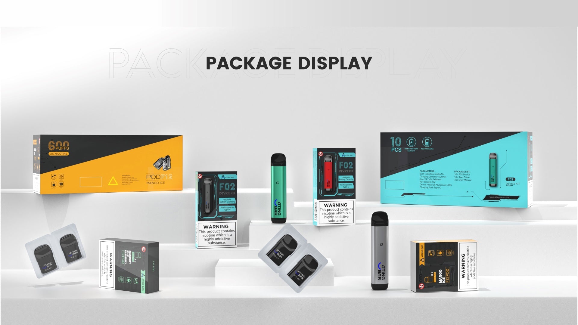 Package-Display-F02-Closed-Vape-Pod-Kit-Pod-Cartridge